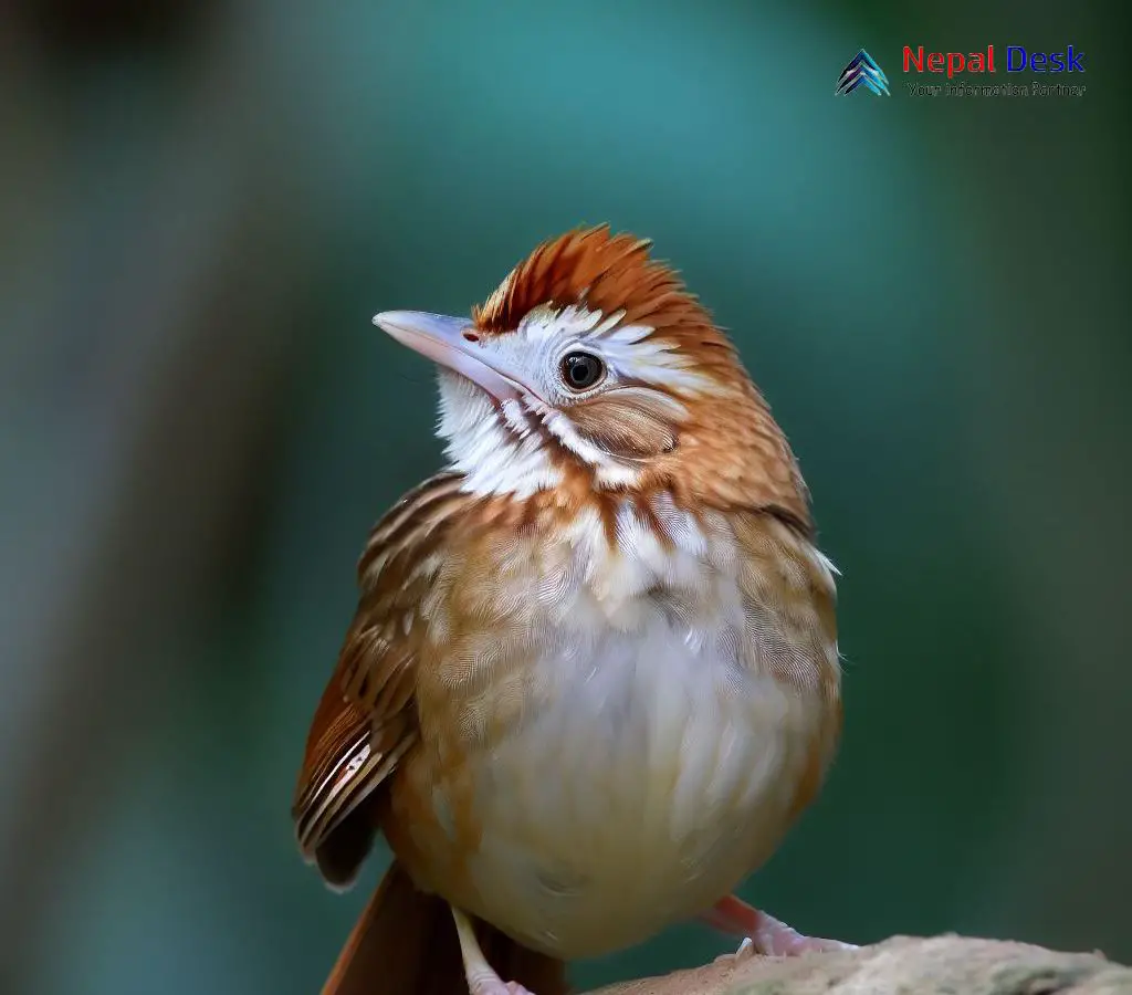 Puffthroated Babbler Chatty Companion in Dense Foliage Nepal Desk